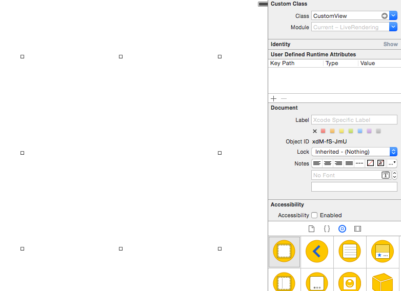 创建一个 UIVIew, class 为 CustomView